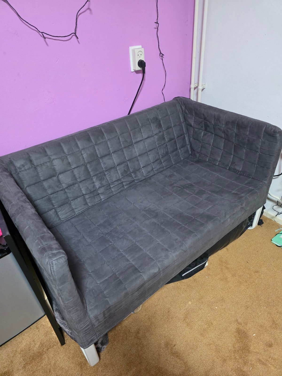 IKEA Knopparp grijs 2 zitsbankje, Ophalen, Tweepersoons, 75 tot 100 cm, Zo goed als nieuw