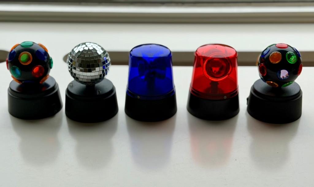 Discolampen set - 5 stuks voor feestjes en sfeer, Ophalen of Verzenden, Zo goed als nieuw