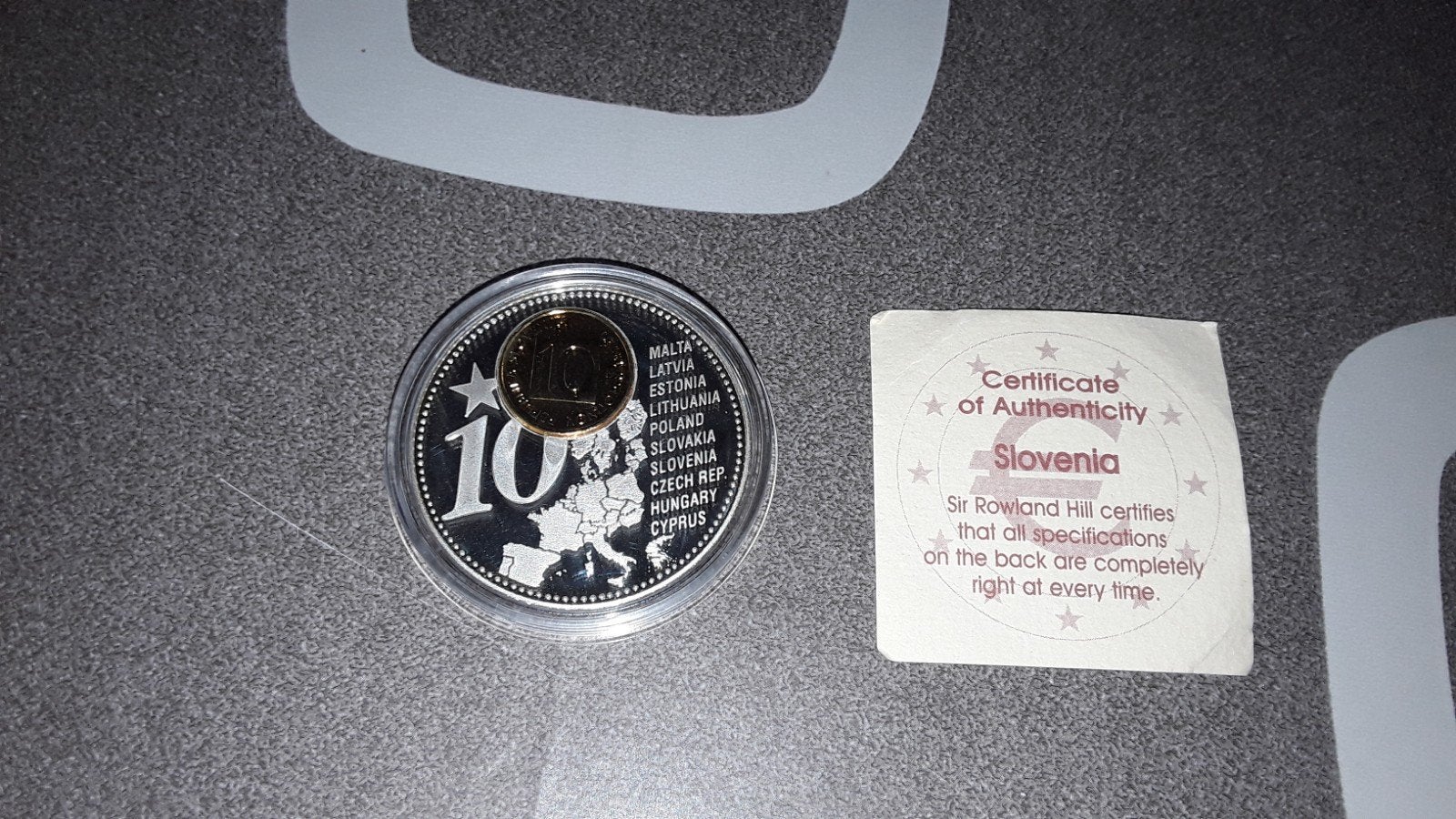 Munt Slovenia Copper-Nickel(Silver-Plated) Met Certificaat., Postzegels en Munten, Munten en Bankbiljetten | Verzamelingen, Ophalen of Verzenden