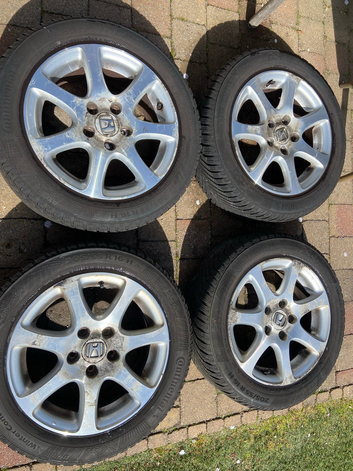 Winterbanden met velgen voor Honda Civic, Ophalen, Gebruikt, 16 inch, Banden en Velgen