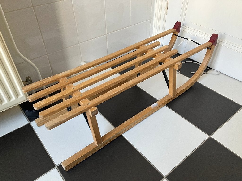 Mooie lange slee in goede staat - Zie foto’s - 100 cm, Ophalen of Verzenden, Zo goed als nieuw, Hout
