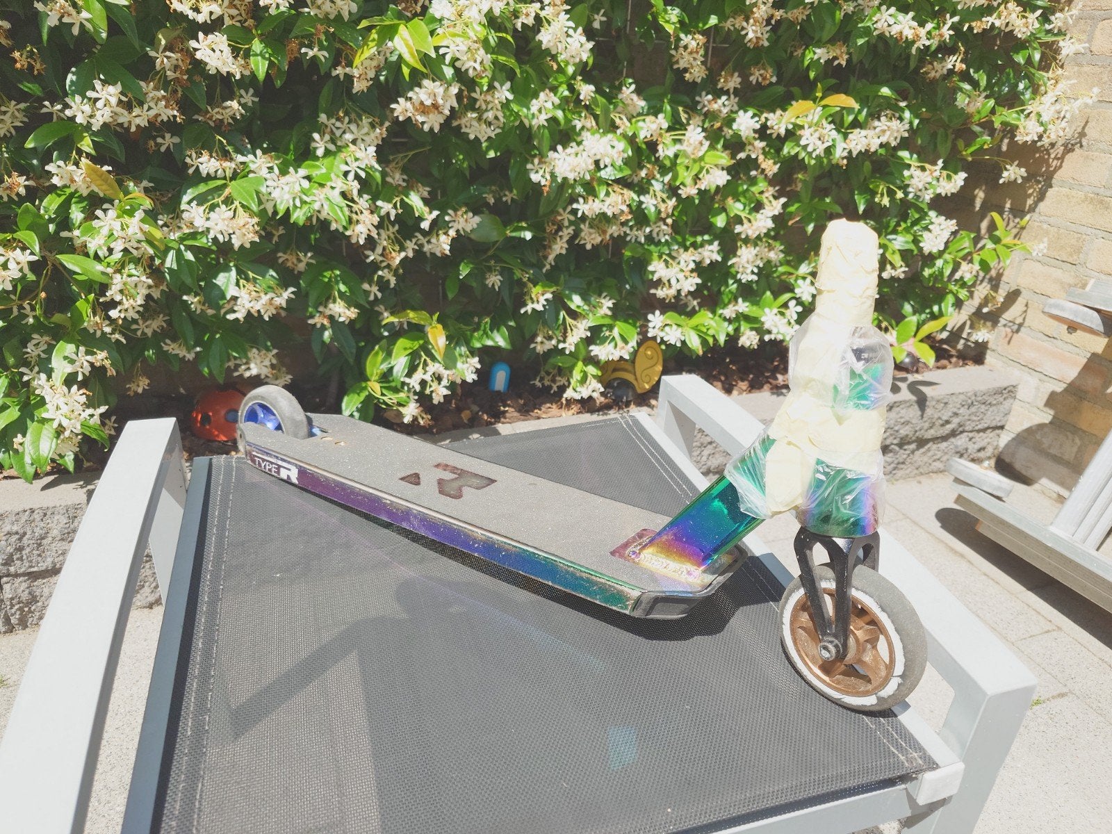 Stuntstep Deck Root Type R  Neo Crone + voorvork en headset, Ophalen, Gebruikt, Gewone step