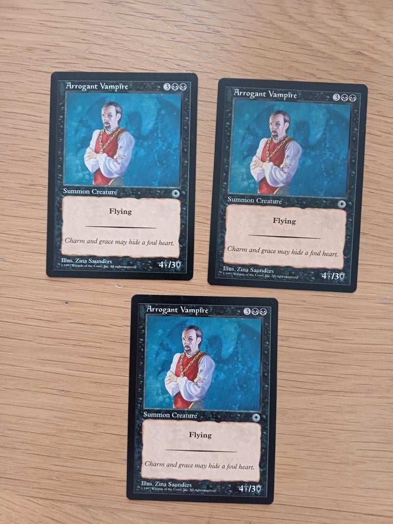 3x Arrogant Vampire Magic: The Gathering Kaarten, Ophalen of Verzenden, Gebruikt, Meerdere kaarten