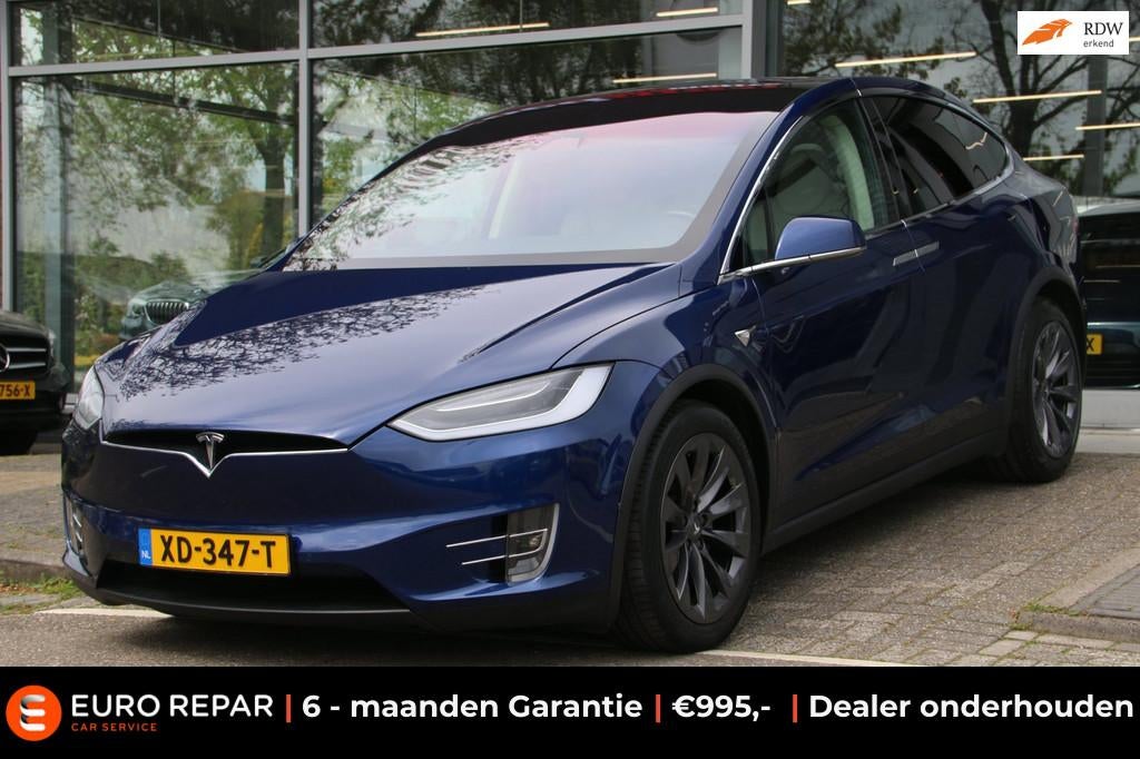 Tesla Model X 100D 6p. SOH 90,7% PANO-DAK TREKHAAK NAP!, Gebruikt, 100 kWh, 2433 kg, Blauw