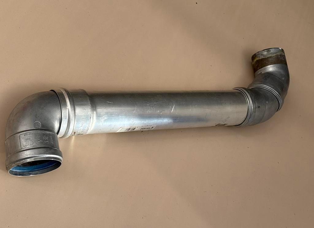 Aluminium afvoerbuis met bochten, Afvoer, 60 tot 80 mm, Aluminium, Ophalen of Verzenden