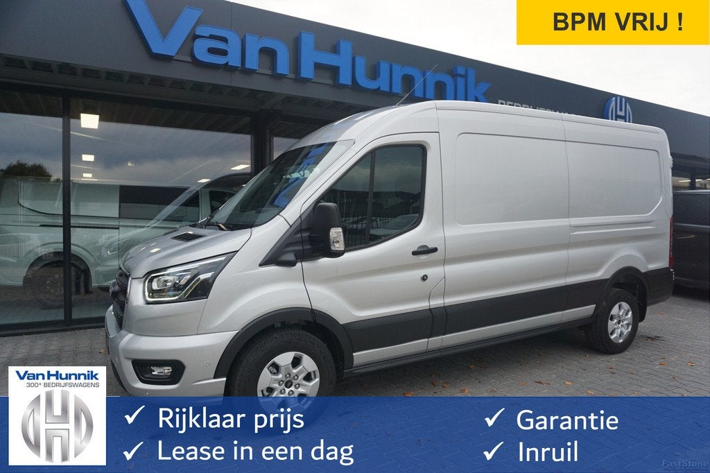Ford Transit 350L L3H2 Limited AUT-10 RWD 165PK BPM VRIJ 3.5, Auto's, Bestelauto's, Achterwielaandrijving, 4 cilinders, Bedrijf
