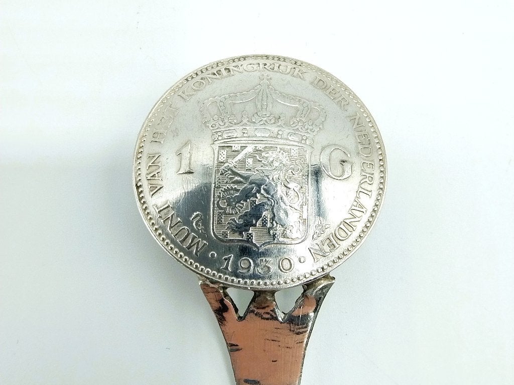 Zilveren muntlepel, gulden en kwartje Wilhelmina, 1930, Verzenden