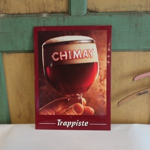 Reclame bord toonbank display Chimay Trappiste origineel, Verzamelen, Biermerken, Ophalen of Verzenden, Gebruikt, Reclamebord, Plaat of Schild