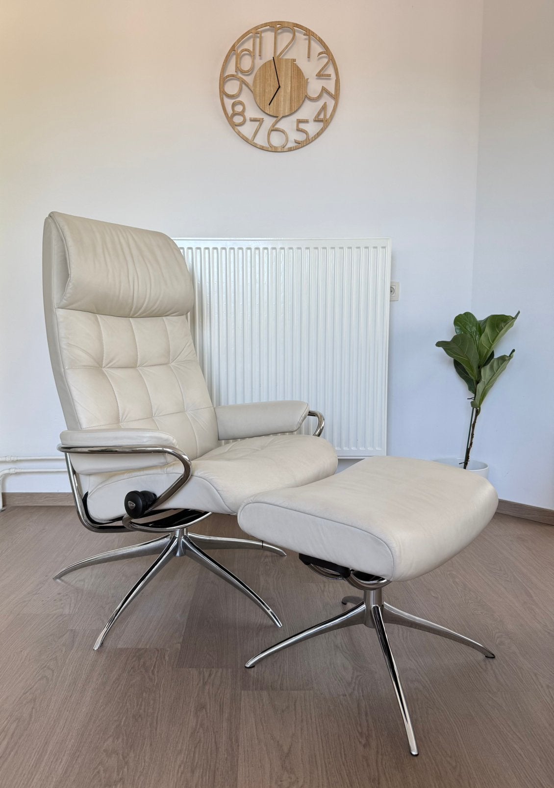 Stressless London Design Relax Fauteuil + Voetenbank, Huis en Inrichting, Fauteuils, Ophalen, 75 tot 100 cm, Zo goed als nieuw