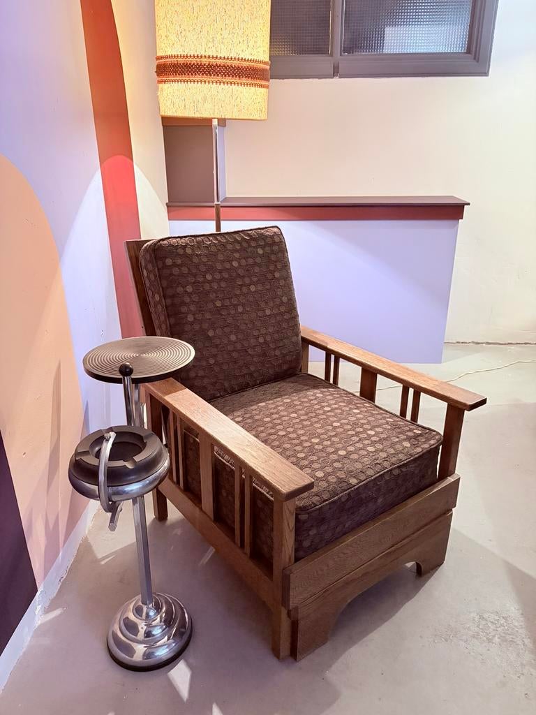 Vintage fauteuil / rookstoel, jaren ‘30 Arts & Crafts stijl, Ophalen, Gebruikt, Vintage, jaren '30, Minder dan 75 cm