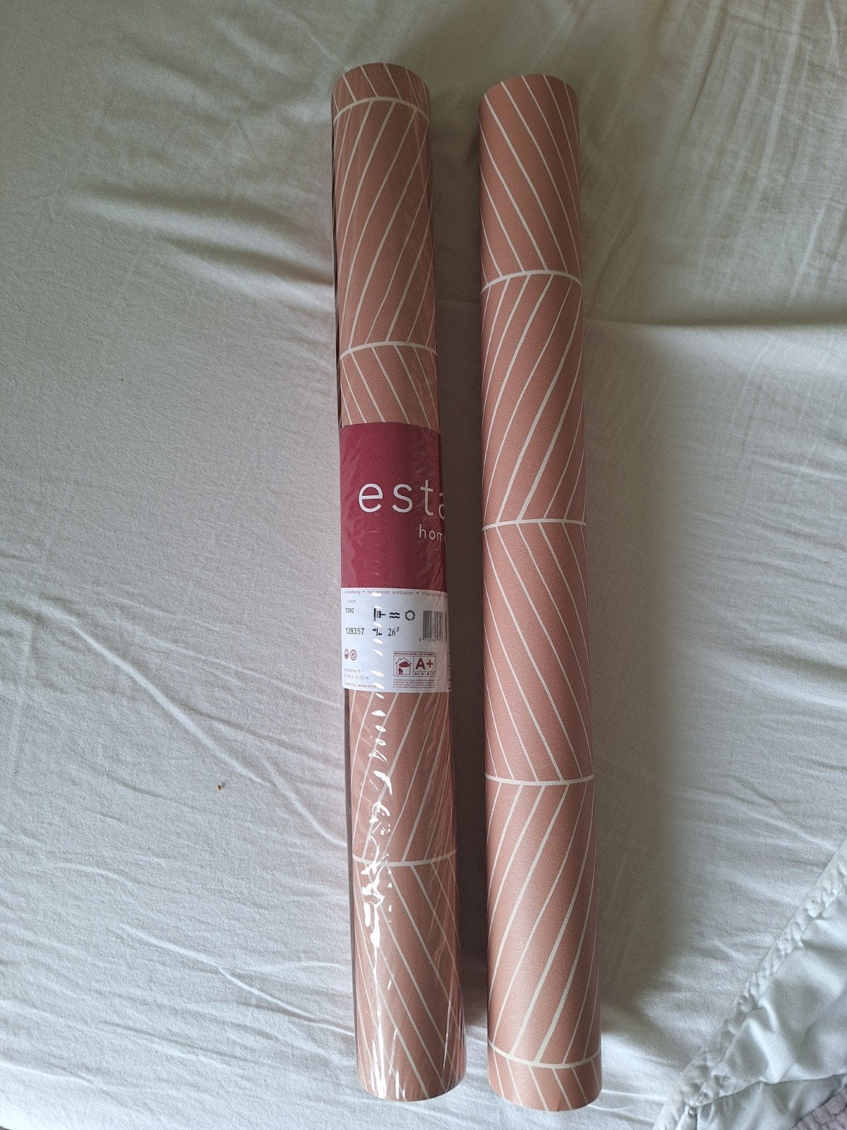 Vliesbehang roze met geometrisch patroon - Esta Home, Ophalen, Geometrisch, Modern, Esta Home