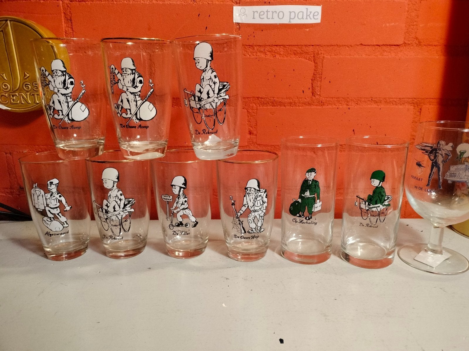 Vintage Defensie Glazen Set - Unieke Collectie, Ophalen of Verzenden