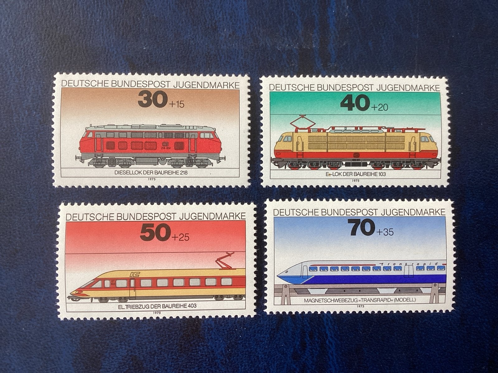 Duitse Bundespost Jeugdmarke 1975 - Treinen serie postfris, Ophalen of Verzenden, BRD, Postfris