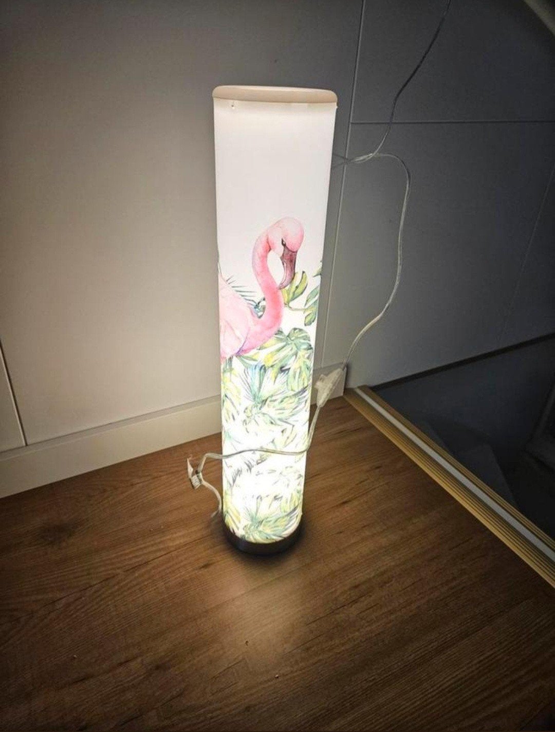 leuke stande lamp met flamingo, Ophalen, Zo goed als nieuw, Kunststof, Minder dan 100 cm
