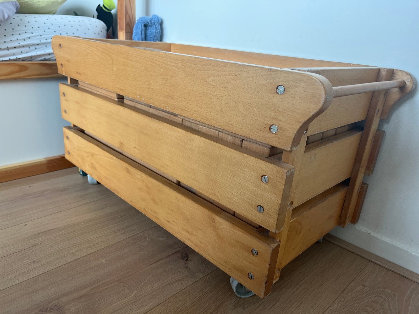 Grote houten blokken in handige opbergkist op wielen, Kinderen en Baby's, Speelgoed | Bouwstenen, Ophalen, Gebruikt, Overige merken