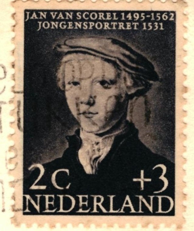 984357	Delft	1957 De Kolk	_Gelopen met mooie Kinderpostzegel, Ophalen of Verzenden, 1940 tot 1960, Gelopen, Zuid-Holland