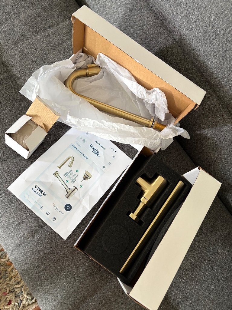 Wiesbaden Victoria toiletkraan XL 1/2 geborsteld messing, Doe-het-zelf en Verbouw, Ophalen, Nieuw, Kraan
