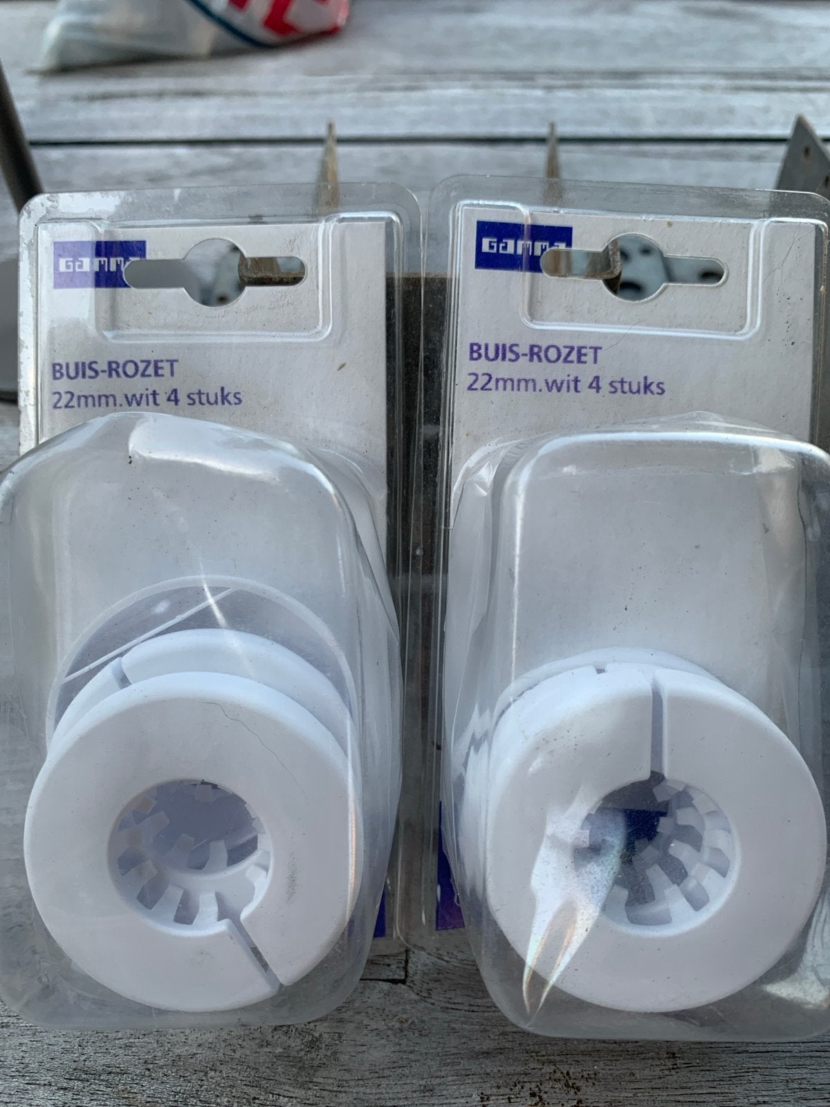 Buis-rozet 22mm wit (4 stuks), Pvc, Overige typen, Nieuw, Minder dan 2 meter