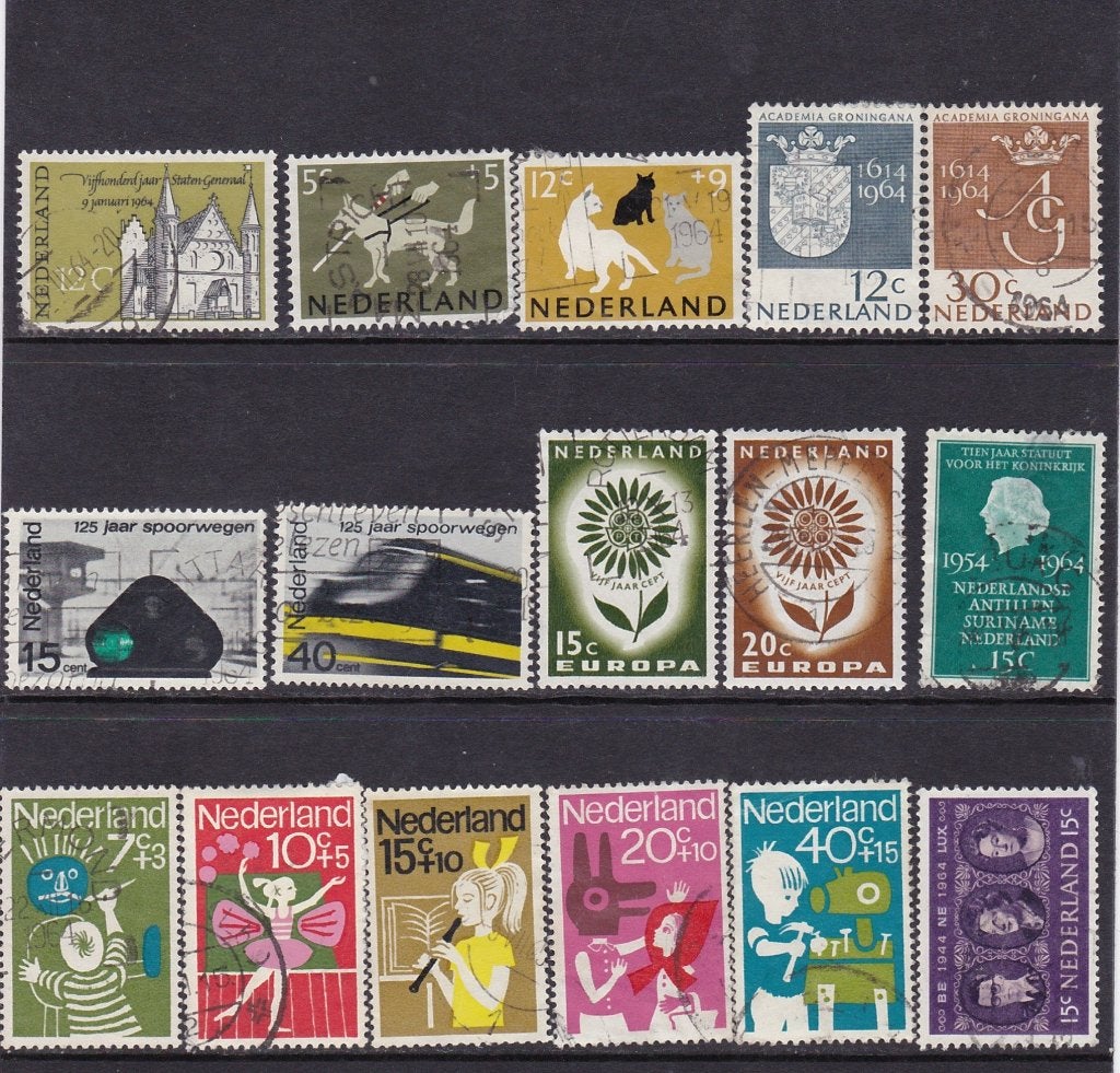 Nederland zegels uit 1964 gestempeld, Verzenden, Na 1940, Gestempeld