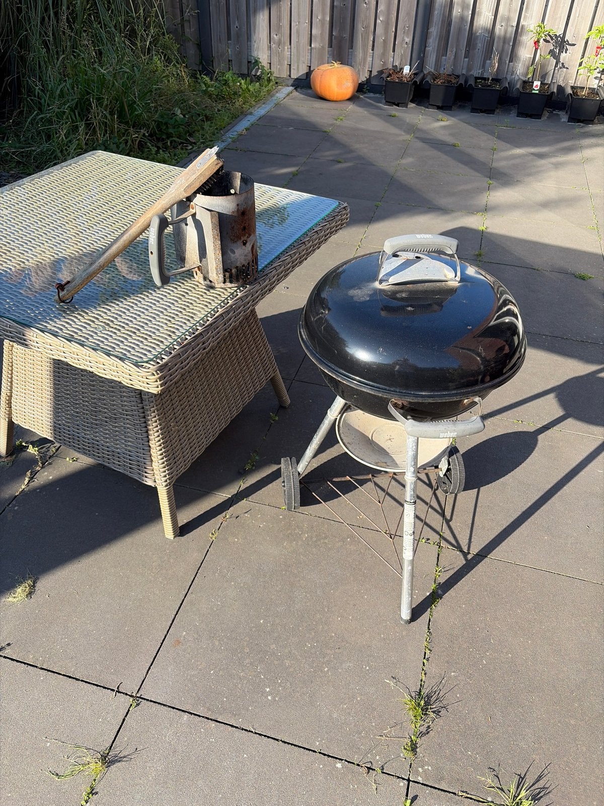 Weber BBQ met brikettenstarter en borstel, Ophalen, Gebruikt