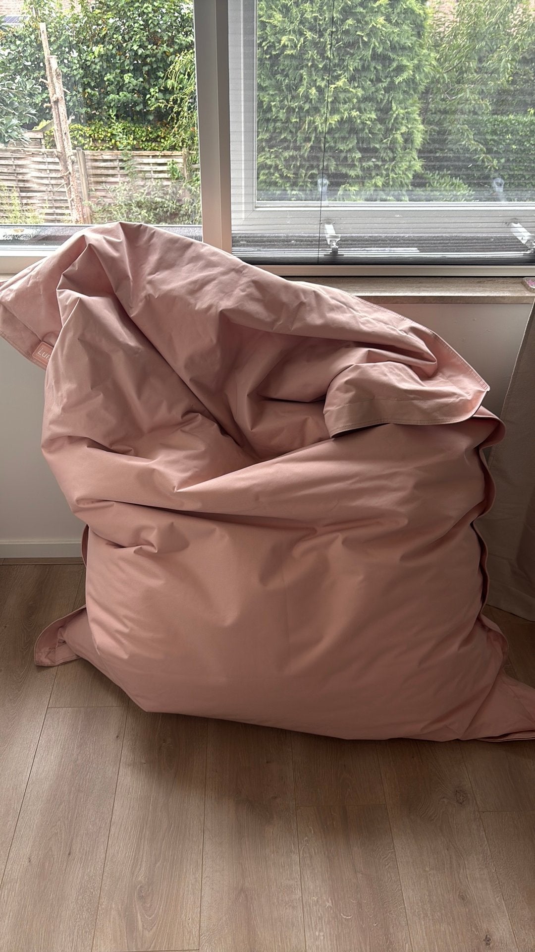 Lumaland - grote luxe XXL zitzak - pastelroze, Ophalen, Zo goed als nieuw, Roze, Zitzak