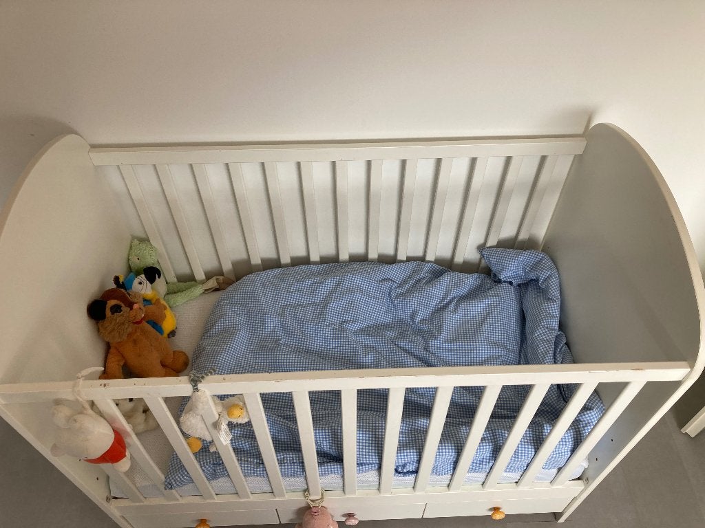 Kinderbed (kleuter/ Peuter), Ophalen, Gebruikt, 70 tot 85 cm, 140 tot 160 cm