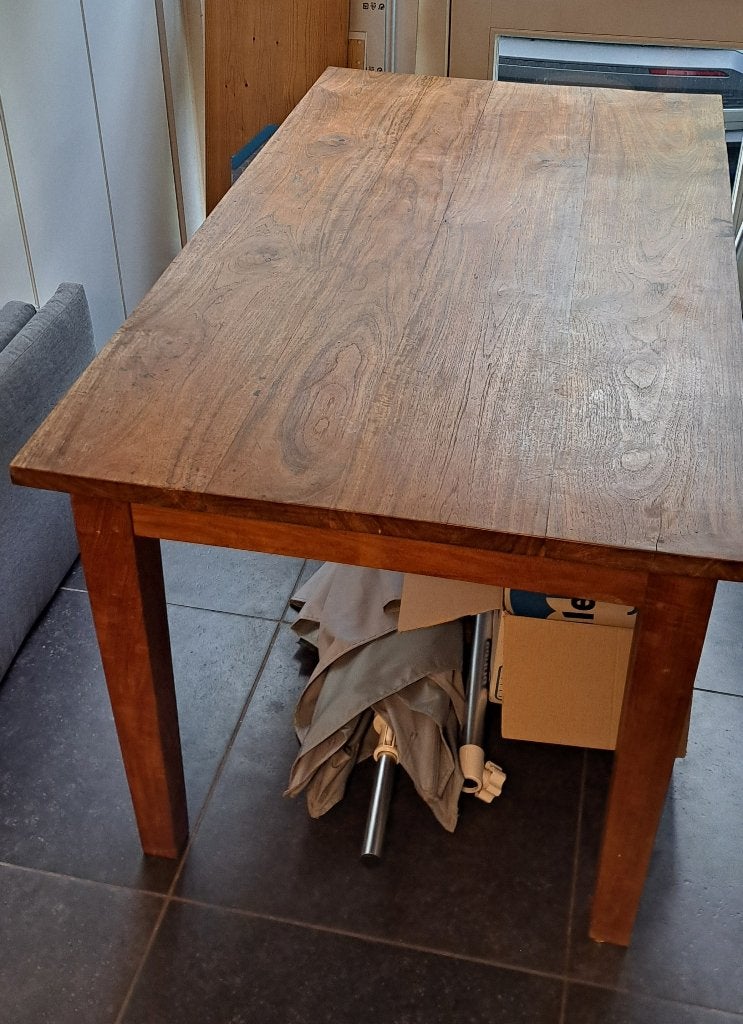 tafel massief hout (teak), Ophalen, Gebruikt, Teakhout, 50 tot 100 cm