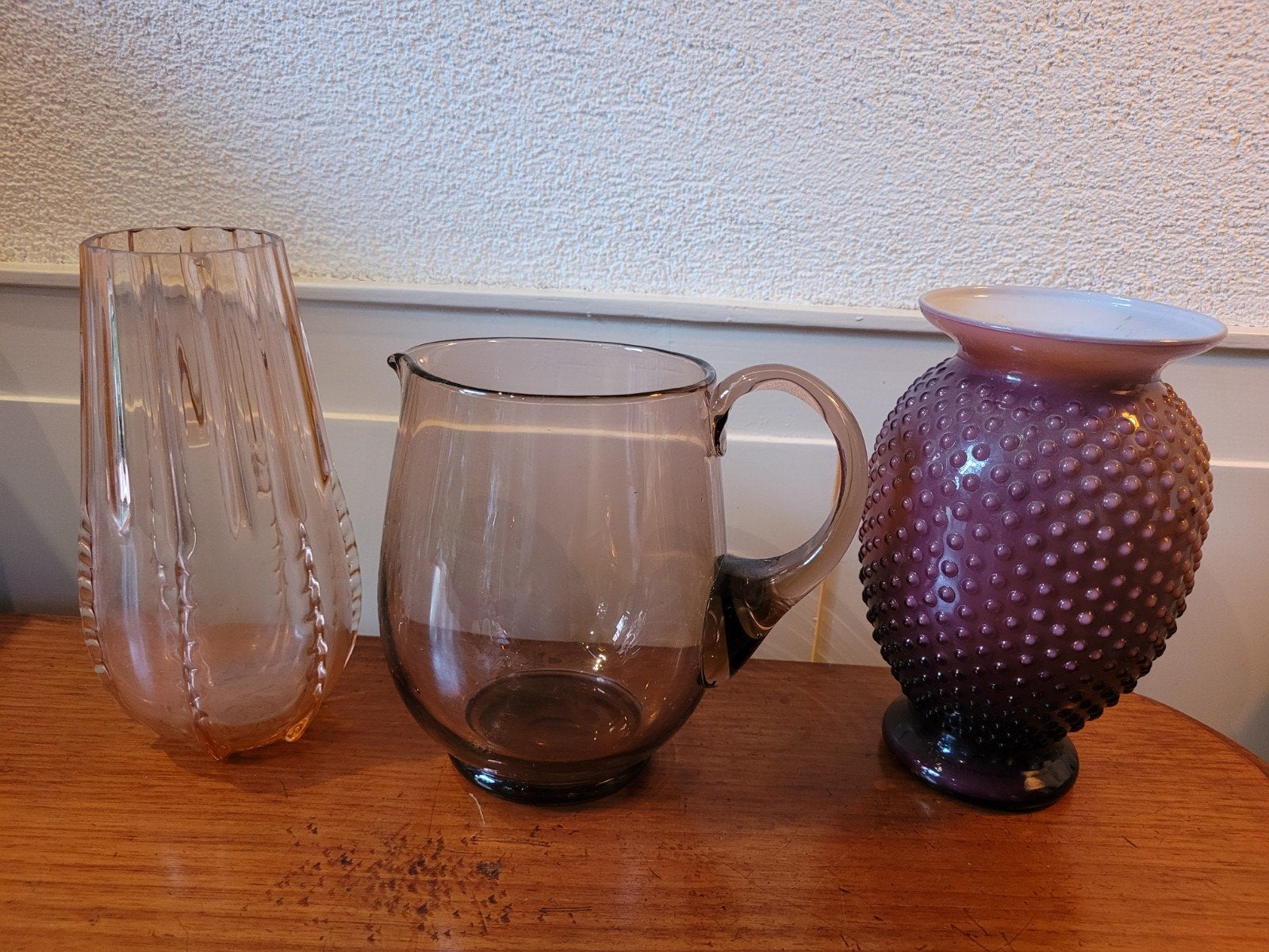 art deco vaasje, Glazen kan van Rice, paars/bruin, Ophalen of Verzenden