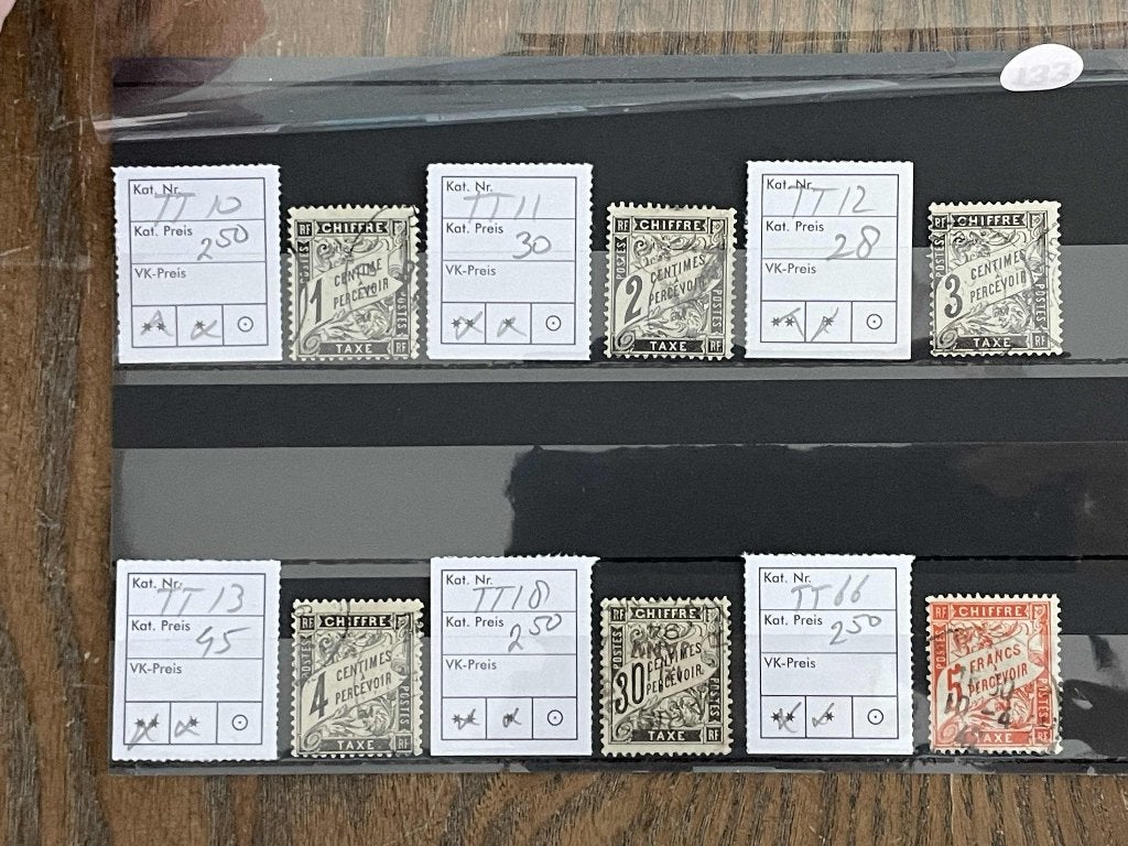 postzegels Frankrijk TT 10+11+12+13+18+66 op kaart 133, Verzenden, Gestempeld