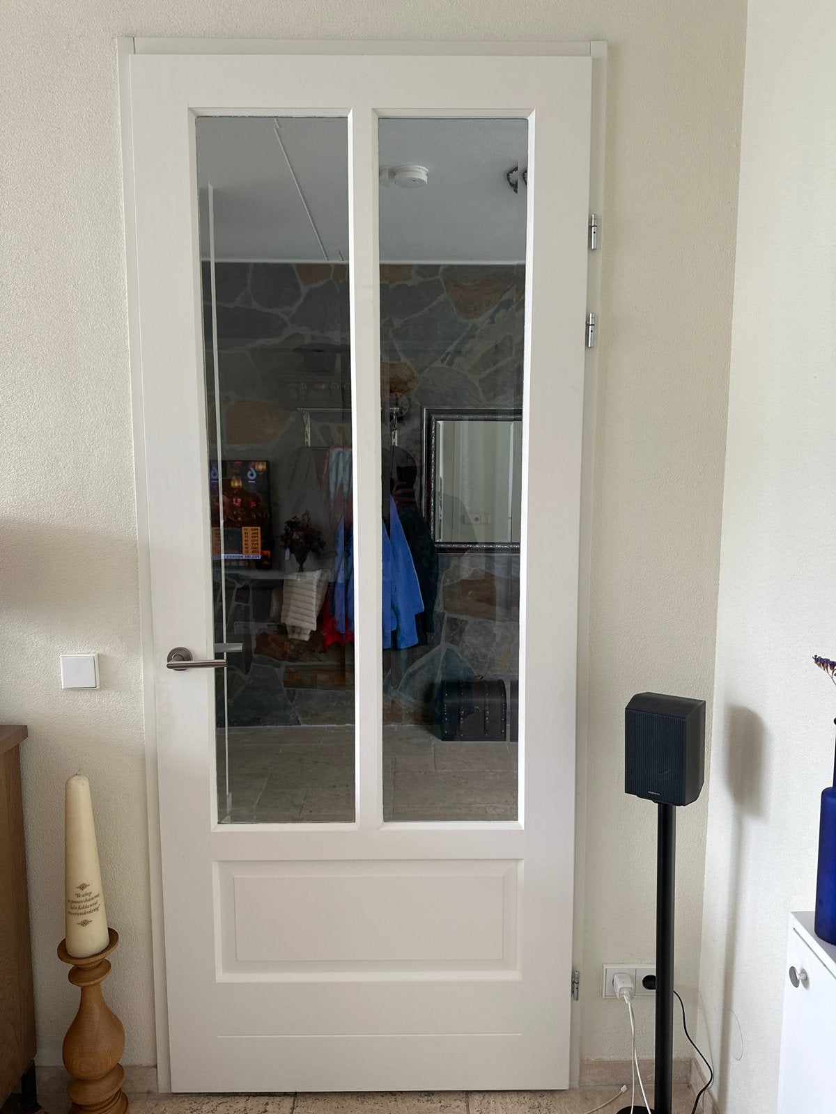 Opdekdeuren: Woonkamer (rechts) en Toilet (links) incl. besl, Doe-het-zelf en Verbouw, Ophalen, Gebruikt, 80 tot 100 cm, 215 cm of meer