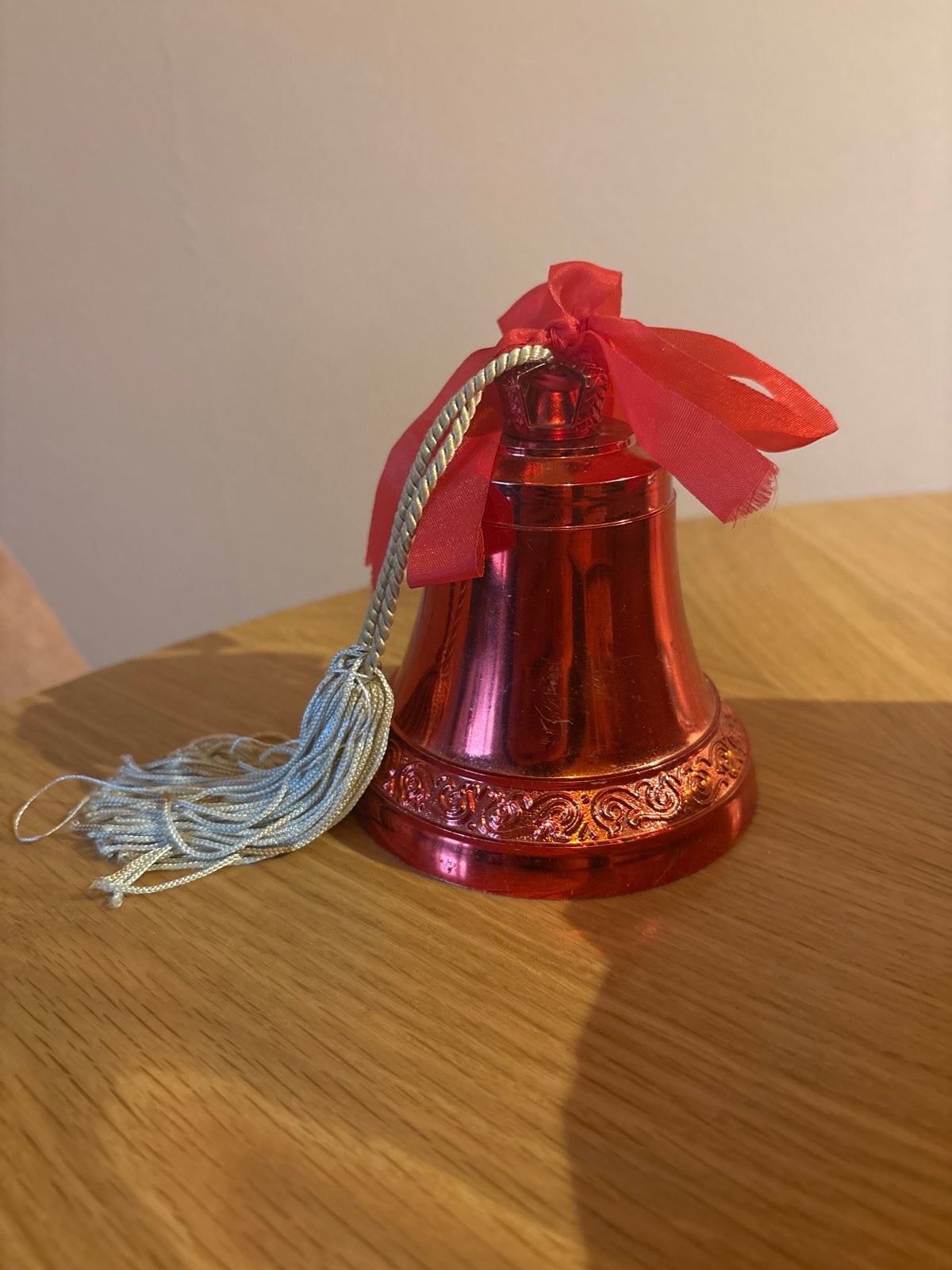Vintage Lador Kerstklok Rood Metallic, Diversen, Ophalen of Verzenden, Gebruikt