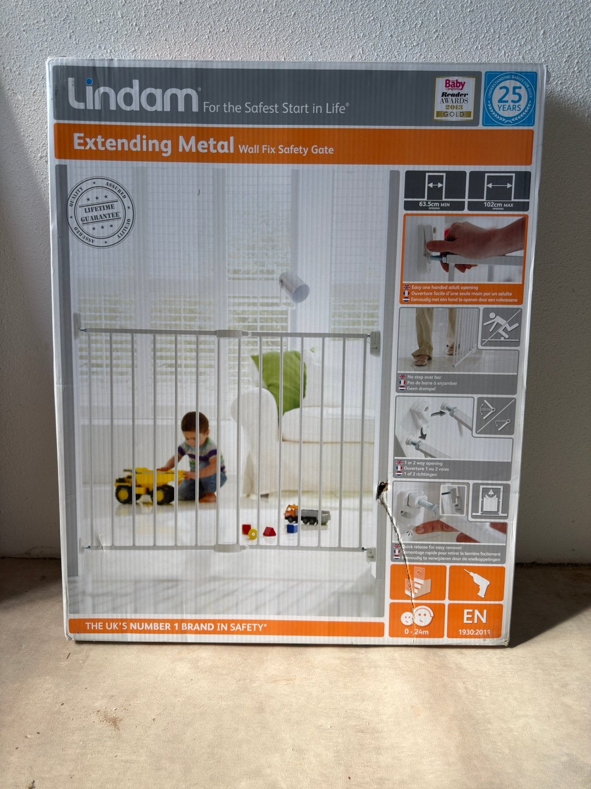 Lindam Metalen Traphekje - Uitschuifbaar Veiligheidsrek, Nieuw, 100 tot 115 cm, Ophalen of Verzenden, Metaal of IJzer