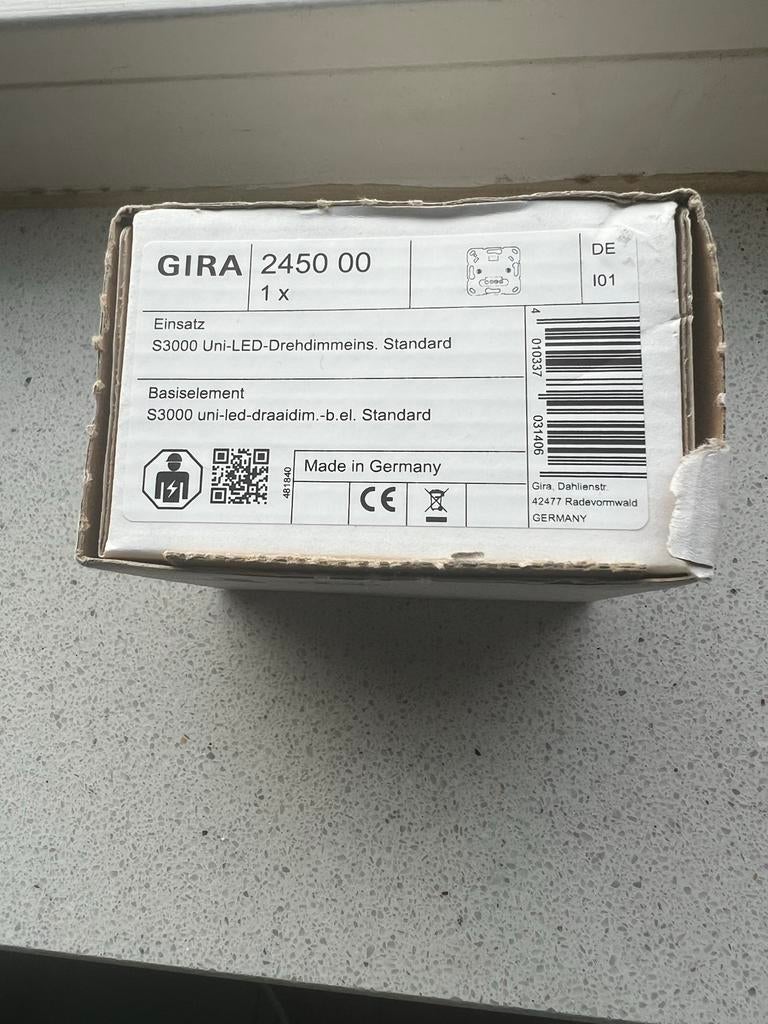 GIRA 2450 00 S3000 Uni-LED draa dimmer standaard - 6 stuks, Ophalen of Verzenden, Nieuw, Overige stijlen, Bord(en)