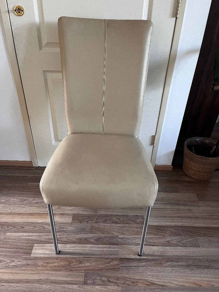 Leren keukenstoelen (6 stuks), Ophalen, Gebruikt, Bruin, Leer