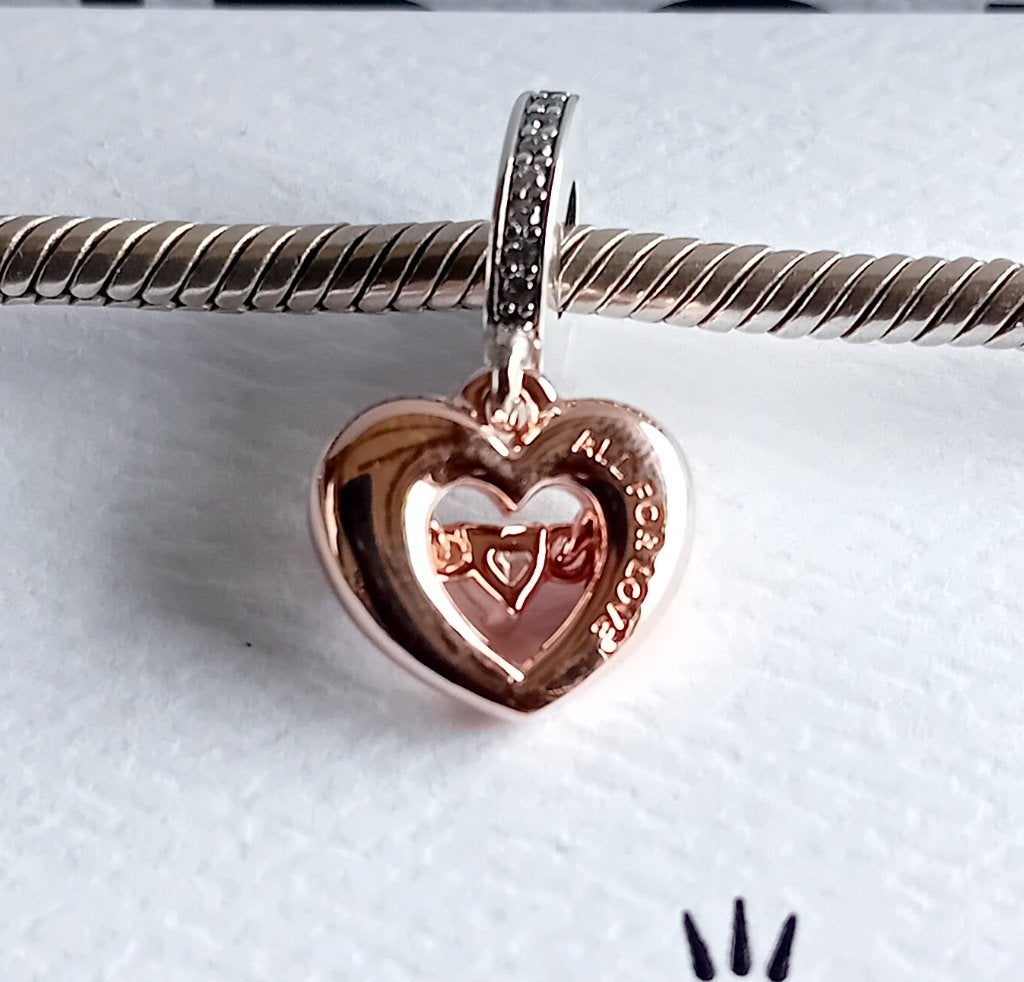 Zilveren/rosé gouden Hartje van Pandora ️, Sieraden, Tassen en Uiterlijk, Pandora, Nieuw, Ophalen of Verzenden, 1 bedel