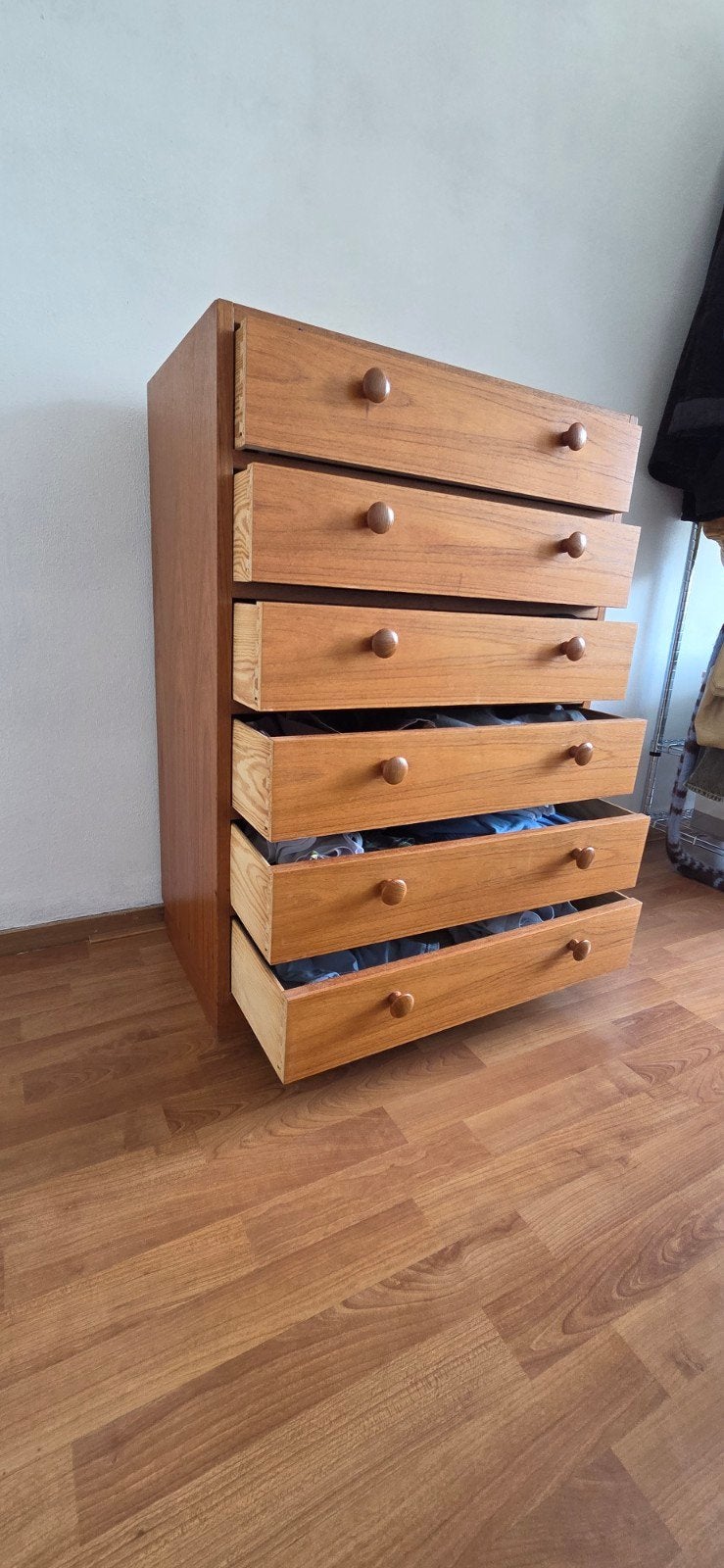 Vintage Teak Houten Ladekast, Huis en Inrichting, Kasten | Ladekasten, Ophalen, Gebruikt, 5 laden of meer, 50 tot 100 cm