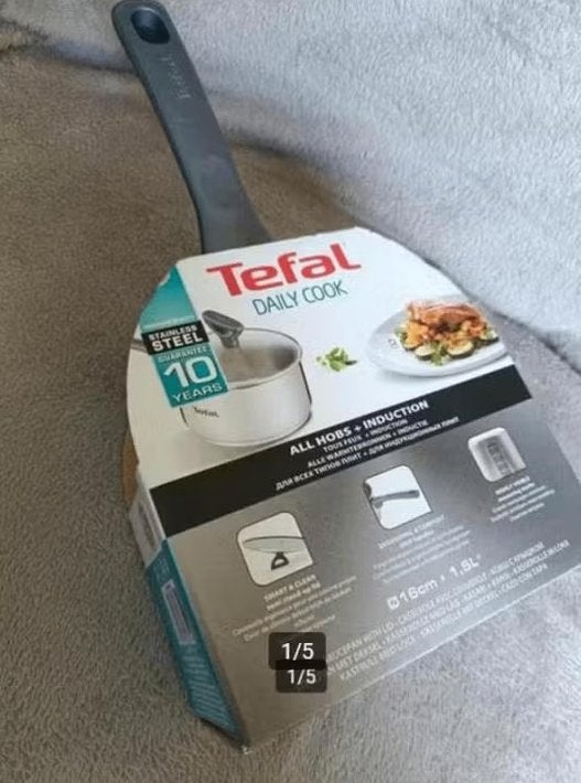 Tefal daily cook steelpan met deksel 16cm 1,5liter nieuw, Huis en Inrichting, Nieuw, Ophalen of Verzenden, Rvs
