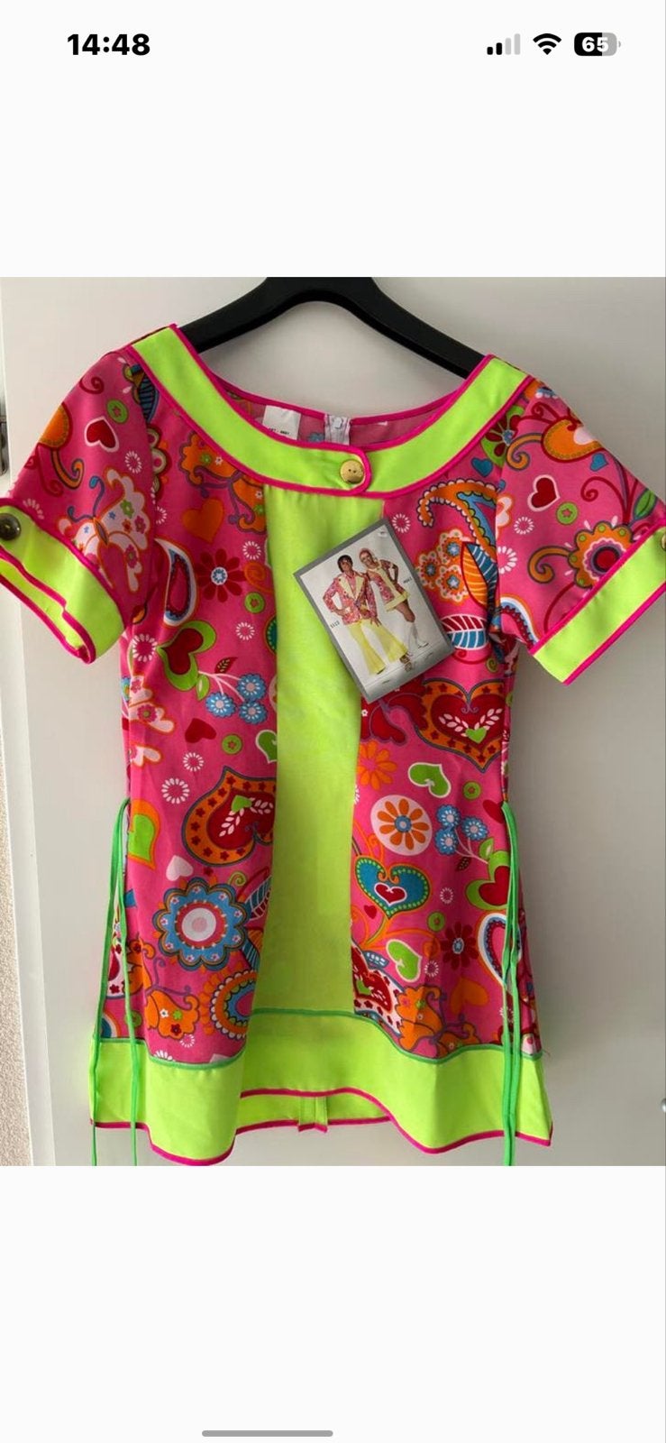Jurkje hippie/ fout feestje/ 70/80 party-Maat M, Kleding | Dames, Maat 38/40 (M), Nieuw, Ophalen of Verzenden, Overige thema's