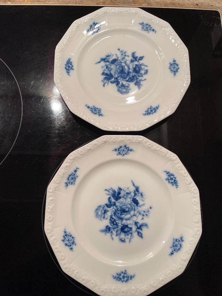 2 "Rosenthal" 'Maria' 'Blauw Boeket' Ontbijt Borden Nieuw, Ophalen of Verzenden, Nieuw, Overige stijlen, Bord(en)