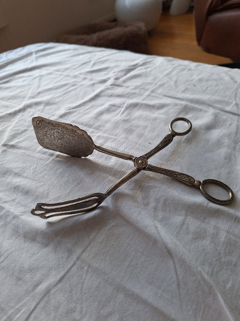 Verzilverde serveertang, Antiek en Kunst, Ophalen of Verzenden