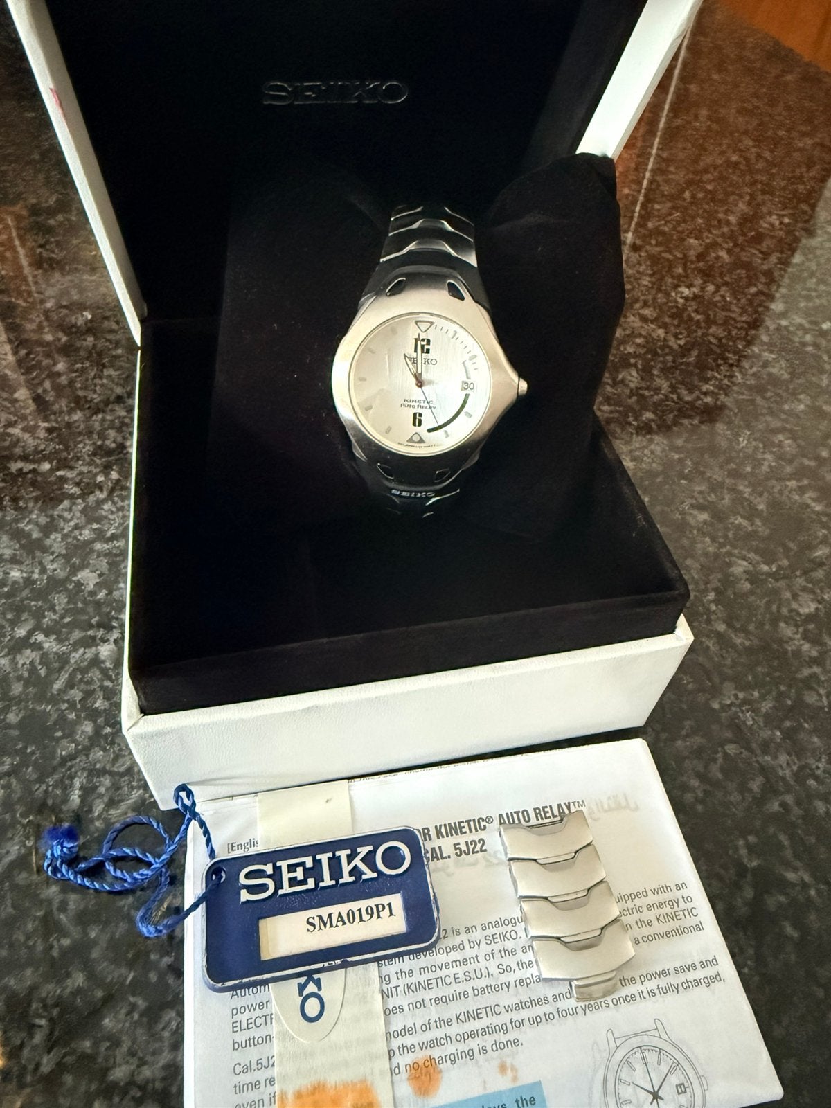 Seiko arctura kinetic 5J22-0A70 auto relay, Sieraden, Tassen en Uiterlijk, Horloges | Heren, Verzenden, Nieuw, Staal, Seiko