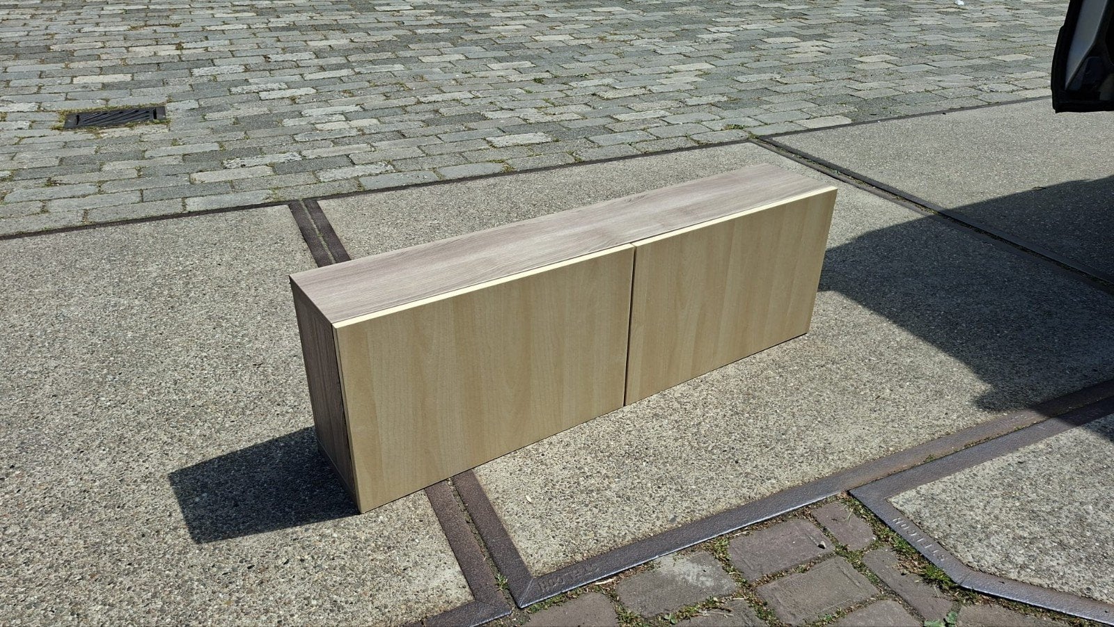 Te Koop, Tweedeurs hangkast blank fineer, Ophalen, 100 tot 150 cm, Minder dan 100 cm, 25 tot 50 cm