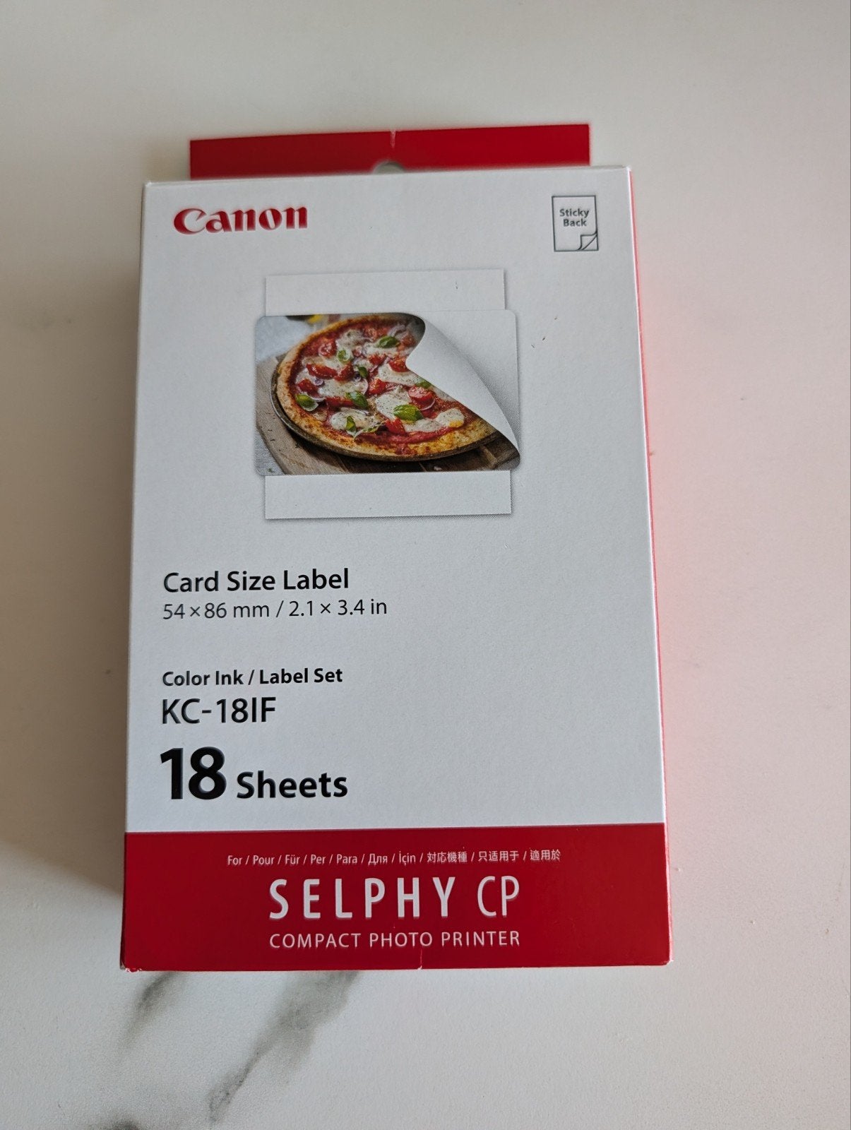 Canon KC-18IF Kleureninkt/Label Set voor SELPHY CP, Fotoprinter, Canon, Ophalen of Verzenden, Thermo-printer