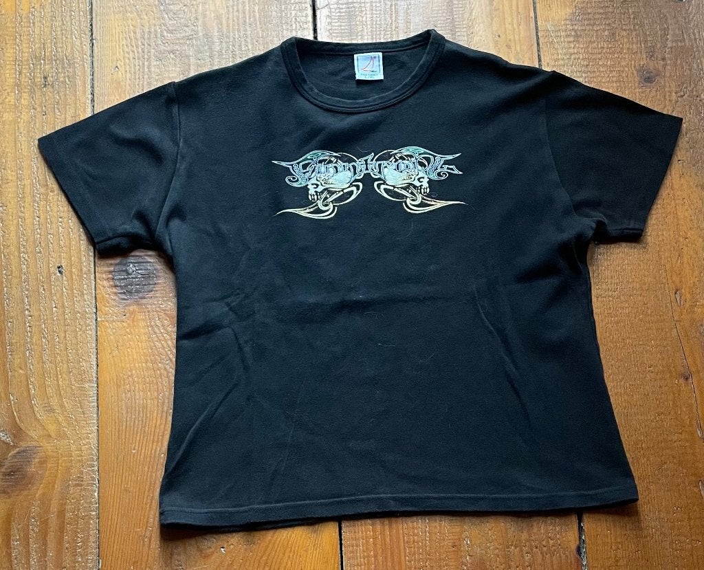 Vintage Finntroll Folk Metal Girly T-Shirt – Maat L/XL A-294, Verzenden, Zwart, Maat 46/48 (XL) of groter, Onbekend