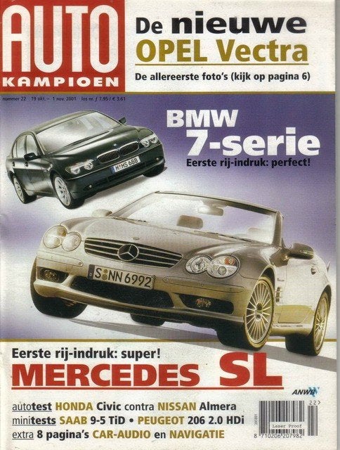 Autokampioen 22 2001 : Mercedes 500SL - Ford Mustang - Saab, Ophalen of Verzenden, Gelezen, Algemeen