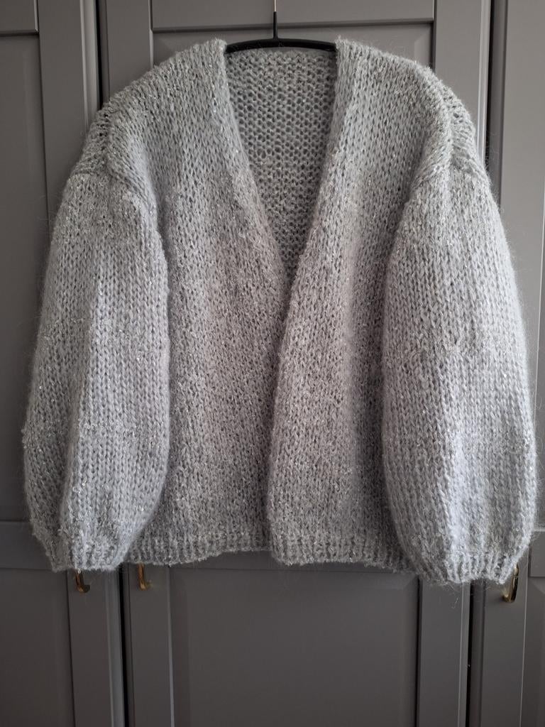 Nieuw handgemaakt mohair vest, een maat, Ophalen of Verzenden, Nieuw, Maat 46/48 (XL) of groter, Grijs