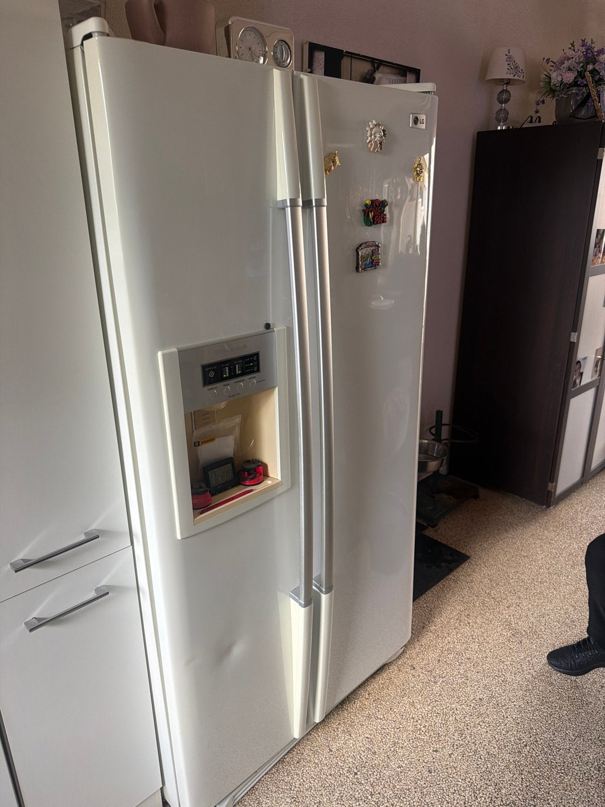 LG Amerikaanse koelkast met water/ijsdispenser, Witgoed en Apparatuur, Ophalen, Gebruikt, 200 liter of meer, 60 cm of meer