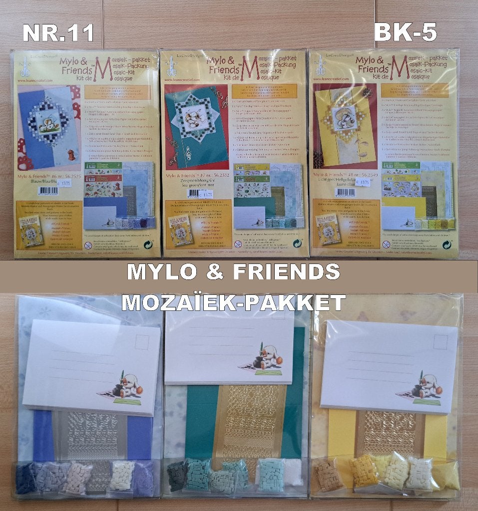 nr.11...MYLO & FRIENDS MOZAÏEK KAARTEN PAKKETTEN - 3 SOORTEN, Hobby en Vrije tijd, Kaarten | Zelf maken, Ophalen of Verzenden