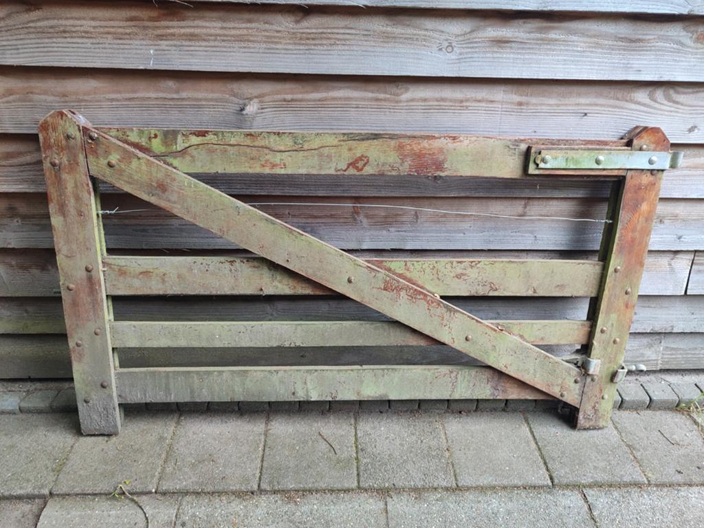 Landelijk hard houten hek, Ophalen, Gebruikt, Hout, Tuinhek