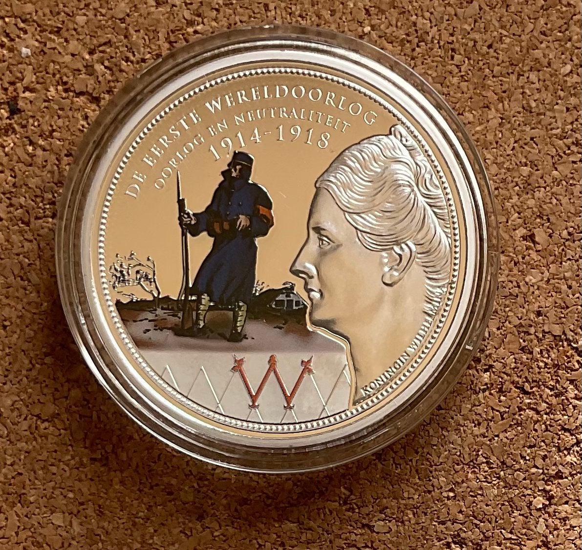 Penning - Wilhelmina De Eerste Wereldoorlog - Neutraliteit., Ophalen of Verzenden, Overige materialen, Nederland
